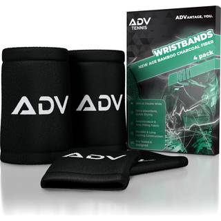 ADV Tennis armbånd med New Age Polyester Cotton Blend - Ultra Absorbent Wrist Sweatbands - Doublewide & Slim Wrist Bands For Sweat - 4 Pack eller