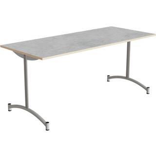 Bord Zeb 231, 1650x700 mm Højde 720 mm, Lys grå linoleum, Sort stel
