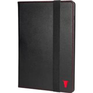 Samsung Galaxy Tab S9 Leather Case - Black with Red Detail