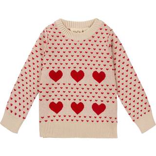 Flöss Zoe Strikket Trøje Ruby Red/Cloud 80 cm  Beige  80 cm  Unisex