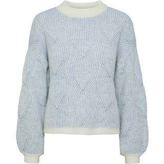 PIECES dame strik PCJENNA - Whitecap Gray FADED DENIM - XS