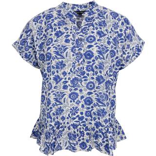 BCFLORA Ruffle s/s blouse - Royal Blue