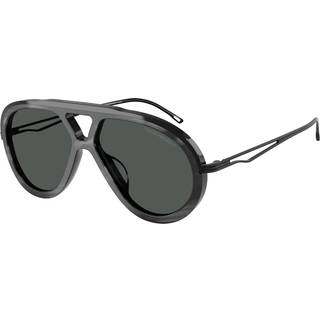Emporio Armani EA4242U 621187 56 Solbriller Mænd Grå - Shiny Striped Grey - 56mm