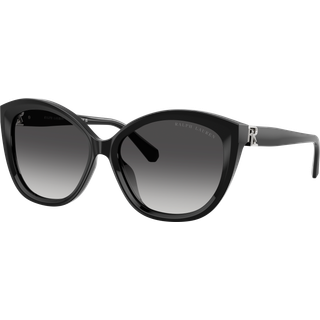 Ralph Lauren Kvinde RL8225U 50018G Solbriller Acetat Sort Grå Sommerfugl Normal Skygge