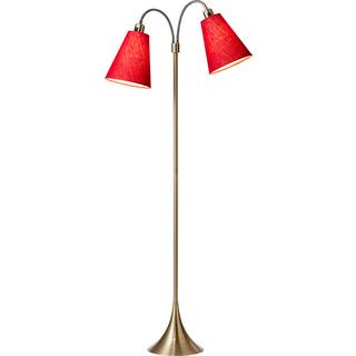 Fodgænger Gulvlampe - Antik Messing/Rød - Nielsen Light