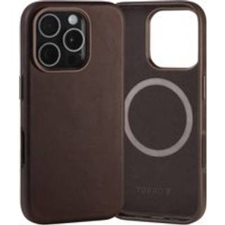 iPhone 16 Pro Leather Slimline Bumper Case (MagSafe Compatible) - Dark Brown