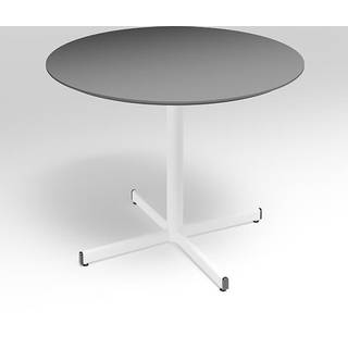 Cruzo konferencebord Ø120cm, antracit laminat med hvidt stel