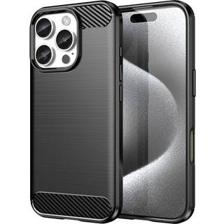 EIDERWOOD iPhone 16 Pro Brushed Carbon Bagside Cover - Sort