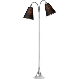 Fodgænger Gulvlampe krom m/sorte skærme