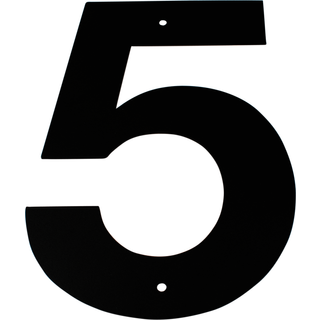 Jasa Company husnummer 5, med skruehuller, 18 cm, sort