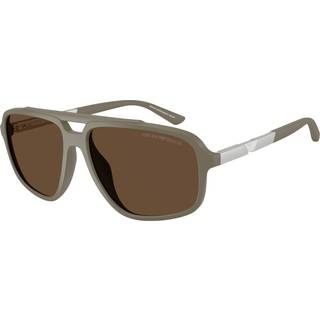Emporio Armani Mand EA4236U 543773 Solbriller Injiceret Brun Brun Pilot Normal
