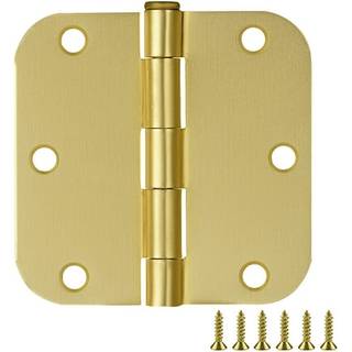 D?rh?ngsler til indvendige d?re 9 -Pack 3,5 -tommer x 3,5 -tommer - afrundet 5/8 -tommer radius st?ld?r H?ngsel - satin messing - Passer til stan