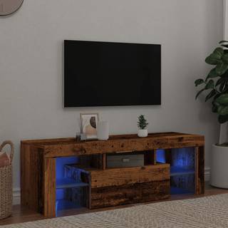 Tv-Skab Med Led-Lys 120X35X40 Cm - Gammelt træ
