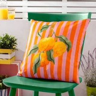Furn Furn Orange Abstract Outdoor Cushion