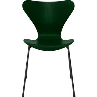 Fritz Hansen - Series 7 stol 3107 farvet askefiner stålstel sort evergreen - Spisebordsstole - Arne Jacobsen - Grøn - Metal/Træ