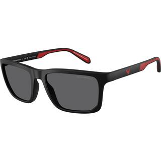 Emporio Armani Mand EA4219 5001T3 Solbriller Injiceret Sort Grå Firkantet Polariseret