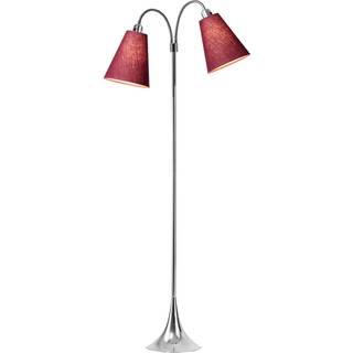 Fodgænger Gulvlampe krom m/blommefarvet skærme