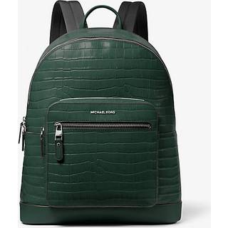 MK Hudson Crocodile Embossed Leather Commuter Backpack - Green - Michael Kors - ONE SIZE