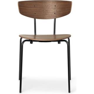 Ferm Living Herman stol walnut, sort stålstel