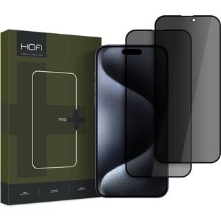 iPhone 16 Pro Max Hofi Anti Spy Pro+ Privacy Skærmbeskyttelse Hærdet Glas - 2 Stk. - Sort Kant