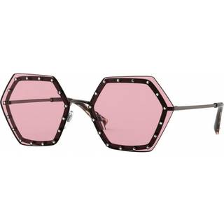 Valentino Kvinde VA2035 303984 RUTENIUM Outlet solbriller Metal Rifle tønde Rosa Geometrisk Normal