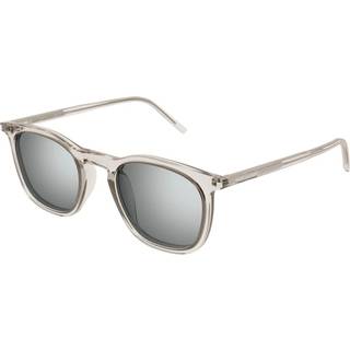 SAINT LAURENT Mand SL 623 004 Solbriller Acetat Beige Sølv Rund Spejlet