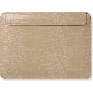 Slim Laptop Sleeve Warm Beige Croco