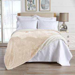 Sherpa Fleece og Velvet Plush King kaster t?ppe tyk t?ppe til stolesofa eller seng. Varm reversibel bl?d fleece kast t?ppe. Kinsley Collection Ta