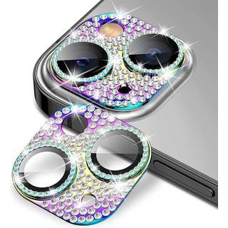 iPhone 13 / 13 Mini Enkay Glasbeskyttelse til Kameralinse m. Rhinsten - Multifarvet