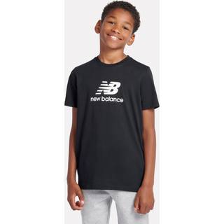 New Balance New Balance Black Kids Jersey Stacked 100% Cotton Logo T-Shirt