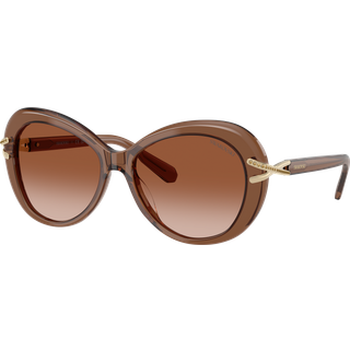 Swarovski Kvinde SK6026 106713 Solbriller Acetat Brun Brun Sommerfugl Normal Skygge