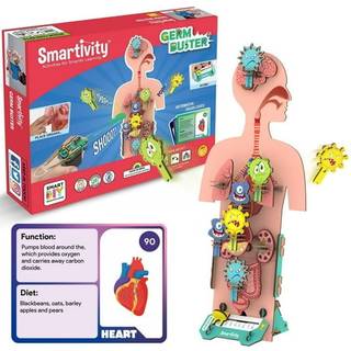 SMARTIVITET Human kropsmodel til b?rn 6-12 ?r | L?r kropsorganer funktioner med sjove kortspil | Cool f?dselsdagsgave til drenge og piger | DIY S