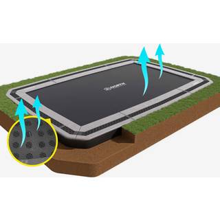 North In Ground + Sikkerhedsnet Firkantet / 4,6 m x 3,1 m / Trampolin