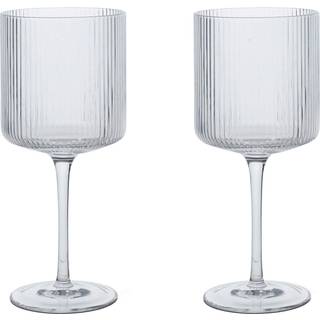 Ferm Living Ripple rødvinsglas 32,5 cl 2-pak Clear