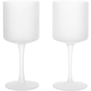 Ferm Living Ripple Hvidvins 2-pak Frosted - Vinglas Glas Frostet - 1104270098