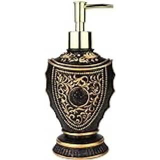Vintage sæbe dispenser med barok indretning - harpiks - sort og guldmalet lotion dispenser til badeværelser køkken tællere skønhedsbutikker hotel