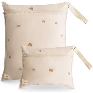 Mushie vandafvisende våde poser | Stor og lille genanvendelig opbevaringspose til babyartikler og rejser | Lynlåslommer med håndtag | Maskinvaskb