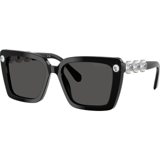 Swarovski Kvinde SK6032 100187 Solbriller Acetat Sort Grå Firkantet Normal