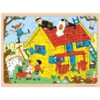 Barbo Toys Pippi Langstrømpe Rammepuslespil i Træ 24 Brikker