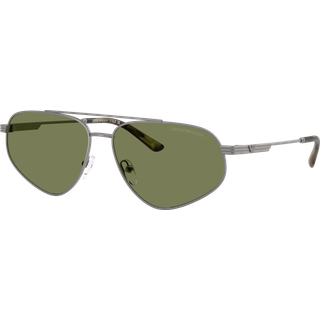 Emporio Armani Mand EA2156 30032A Solbriller Metal Grå Grøn Pilot Normal