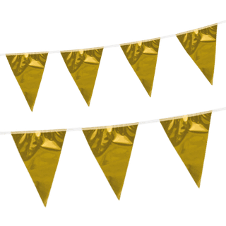 Flag-guirlande, guld, 10 m
