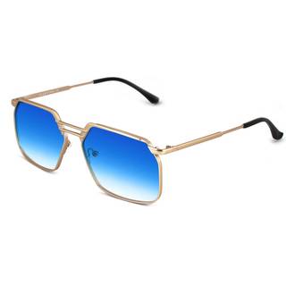 XLAB Unisex MOOREA Solbriller Metal Guld Lyseblå Oversize Skygge