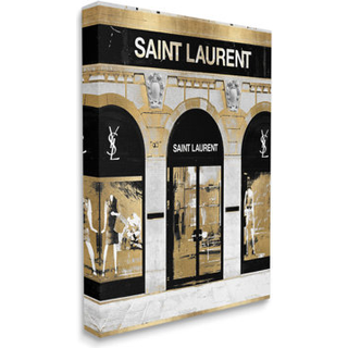 Stupell Industries Bold Fashion Butiksfacade Glam City Mannequin T?j Design af Madeline Blake 16 x 20 guld