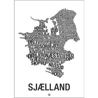 Sjælland, byer - 50x70 cm