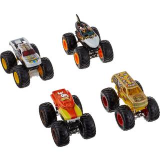 Hot Wheels Monster Trucks 1:64 Skala Monster Trucks Toy Trucks Set med 4 Giant Wheels Favoritfigurer og seje design