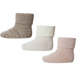 Mp Light Brown Melange Mix Strømper Uld (3-pak)