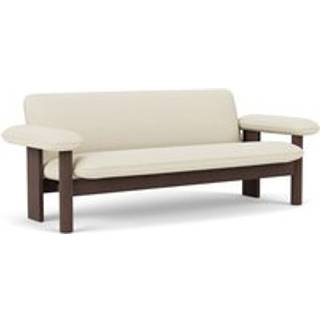 Audo Copenhagen Brasilia 2-personers Sofa Mørkbejdset Eg / Baru 0200 - 2 personers sofaer Bouclé Hvid - 71023-005711
