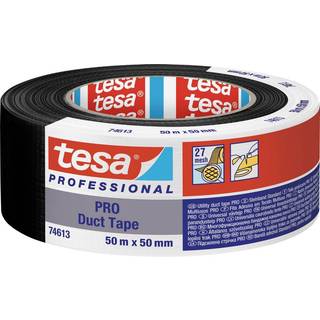 Tesa Lærredstape pro sort 74613 50mx50mm