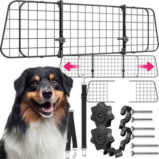 Hundegitter til bil Balu, breddejusterbar, 2 sikkerhedsseler - sort