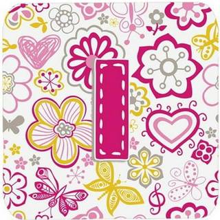 """" Caroline's Treasures CJ2005-IFC-brev I Blomster og sommerfugle lyserøde skumkyst (sæt på 4) 3.5 """" ""Multicolor"" ""